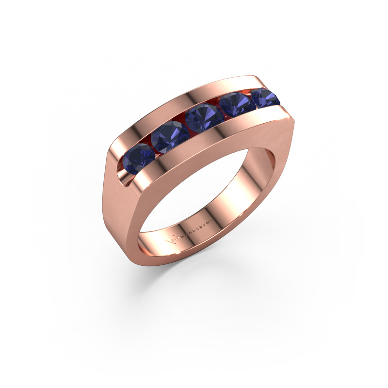 Image of Men's ring Richard 585 rose gold Sapphire 4 mm