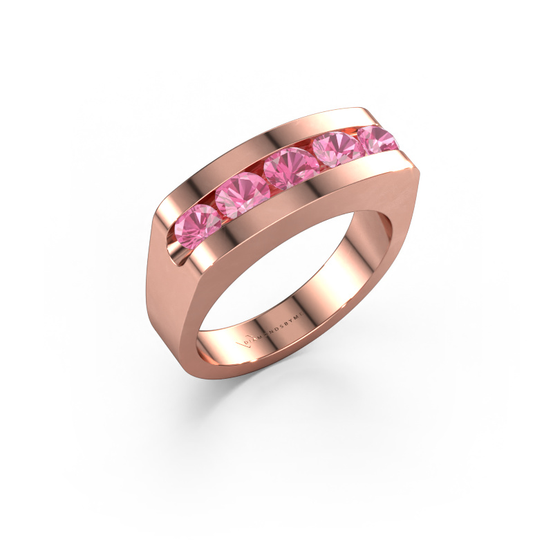 Image of Men's ring Richard 585 rose gold Pink sapphire 4 mm