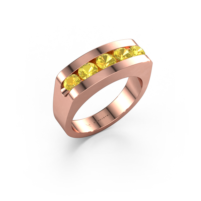 Image of Men's ring Richard 585 rose gold Yellow sapphire 4 mm