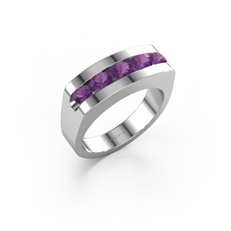 Bild von Herrenring Richard 585 Weißgold Amethyst 4 mm