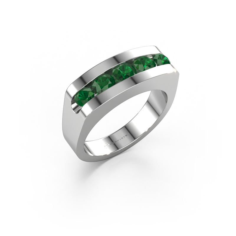 Image of Men's ring Richard 950 platinum Emerald 4 mm