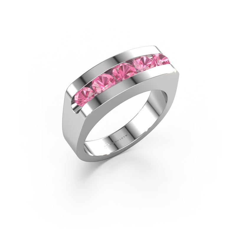 Image of Men's ring Richard 950 platinum Pink sapphire 4 mm