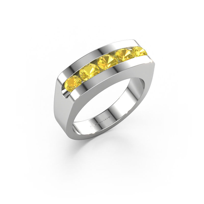 Image of Men's ring Richard 950 platinum Yellow sapphire 4 mm