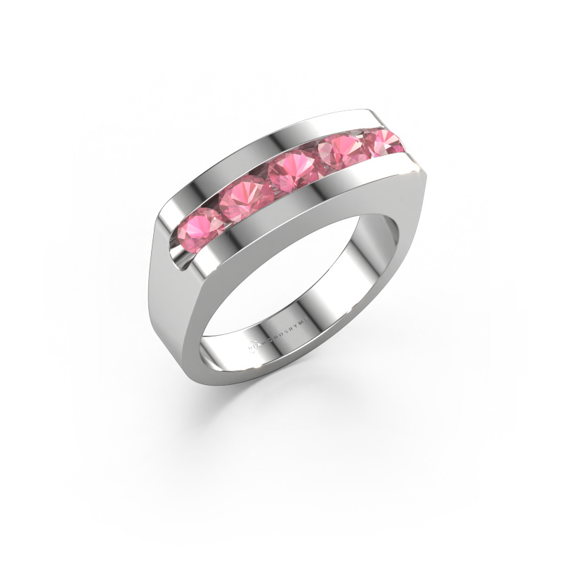 Image of Men's ring Richard 950 platinum Tourmaline pink 4 mm