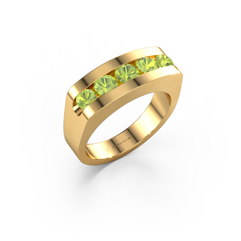 Image of Men's ring Richard 585 gold Peridot 4 mm