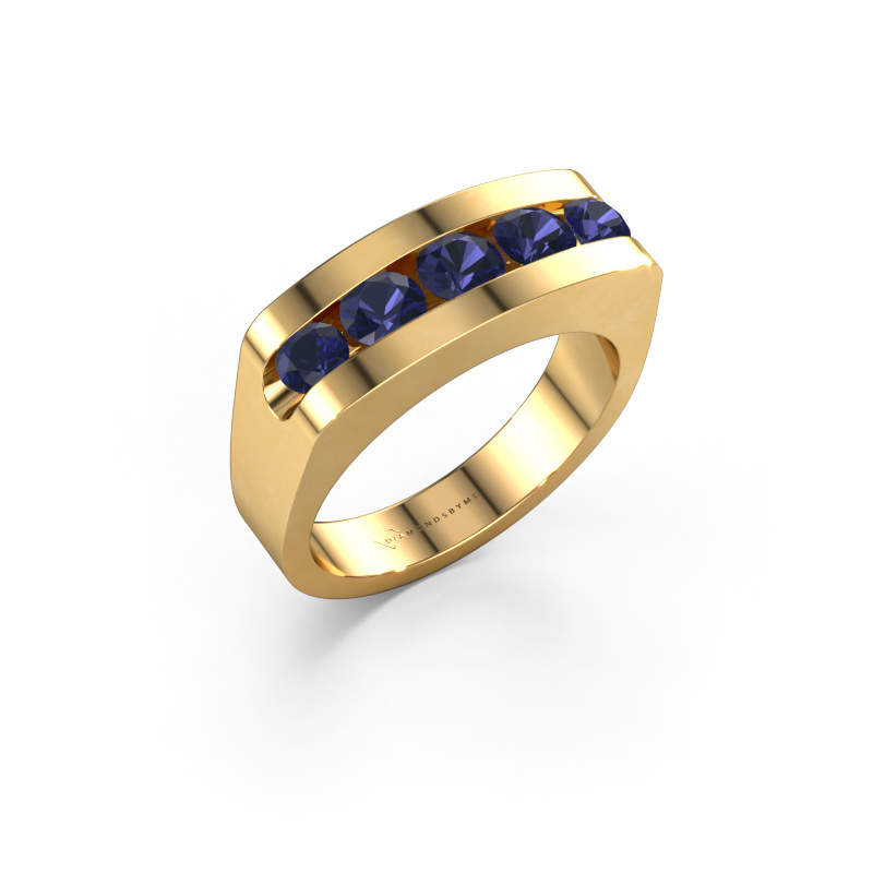 Image of Men's ring Richard 585 gold Sapphire 4 mm