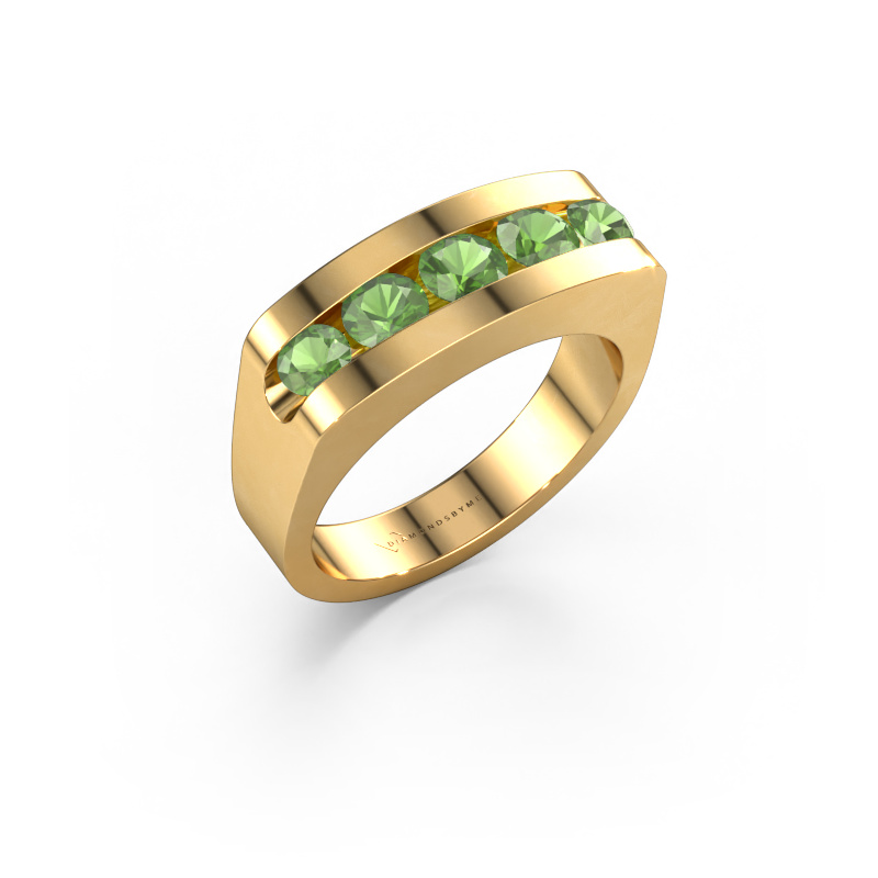Bild von Herrenring Richard 585 Gold Turmalin grün 4 mm