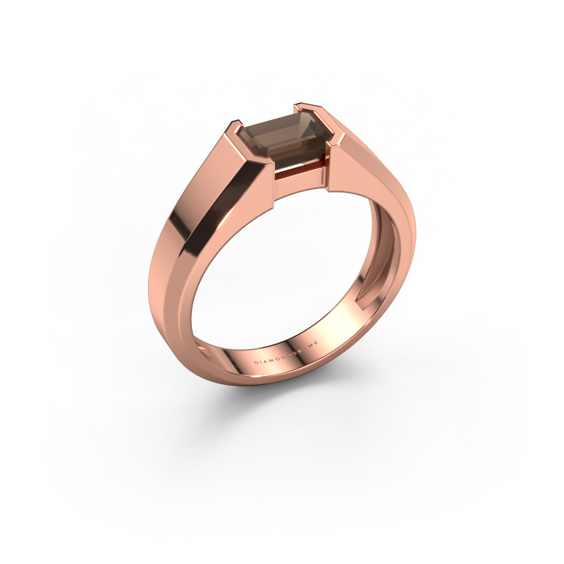Bild von Herrenring Rick 585 Roségold Rauchquarz 7x5 mm