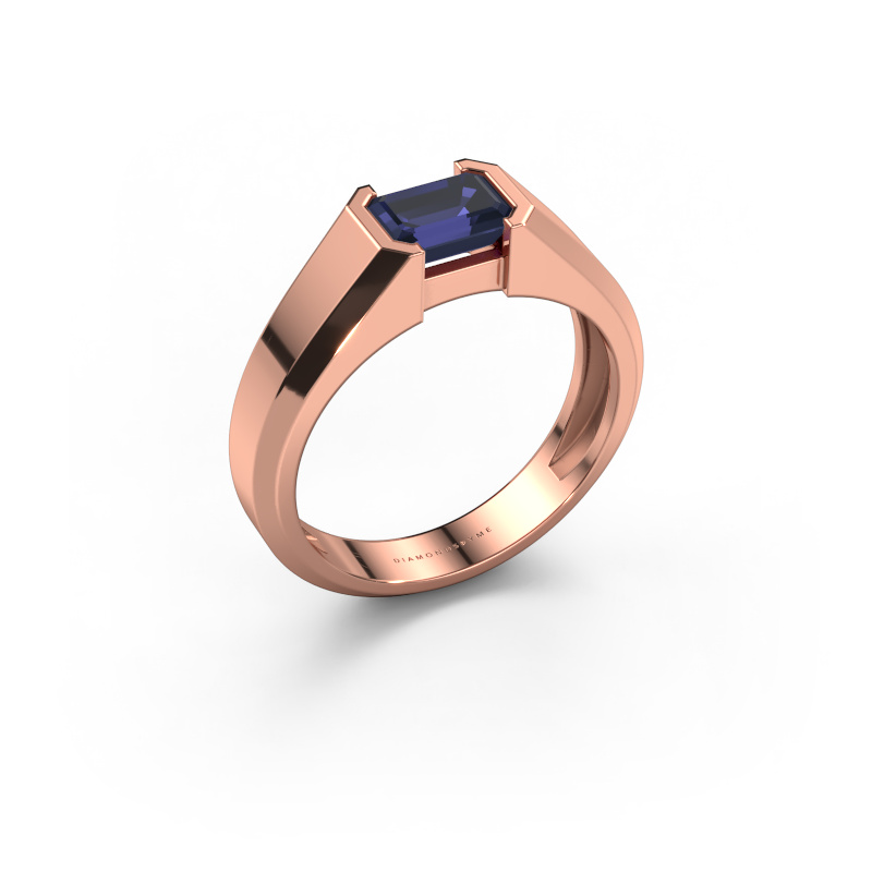 Image of Men's ring Rick 585 rose gold Sapphire 7x5 mm