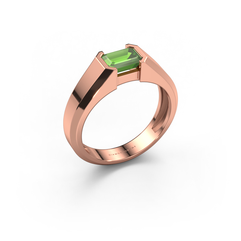 Afbeelding van Heren ring Rick 585 rosé goud Toermalijn groen 7x5 mm