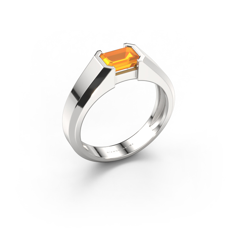 Image of Men's ring Rick 950 platinum Citrin 7x5 mm