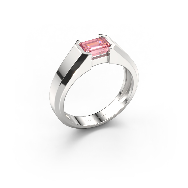 Image of Men's ring Rick 950 platinum Pink lab grown diamond 7x5 mm
