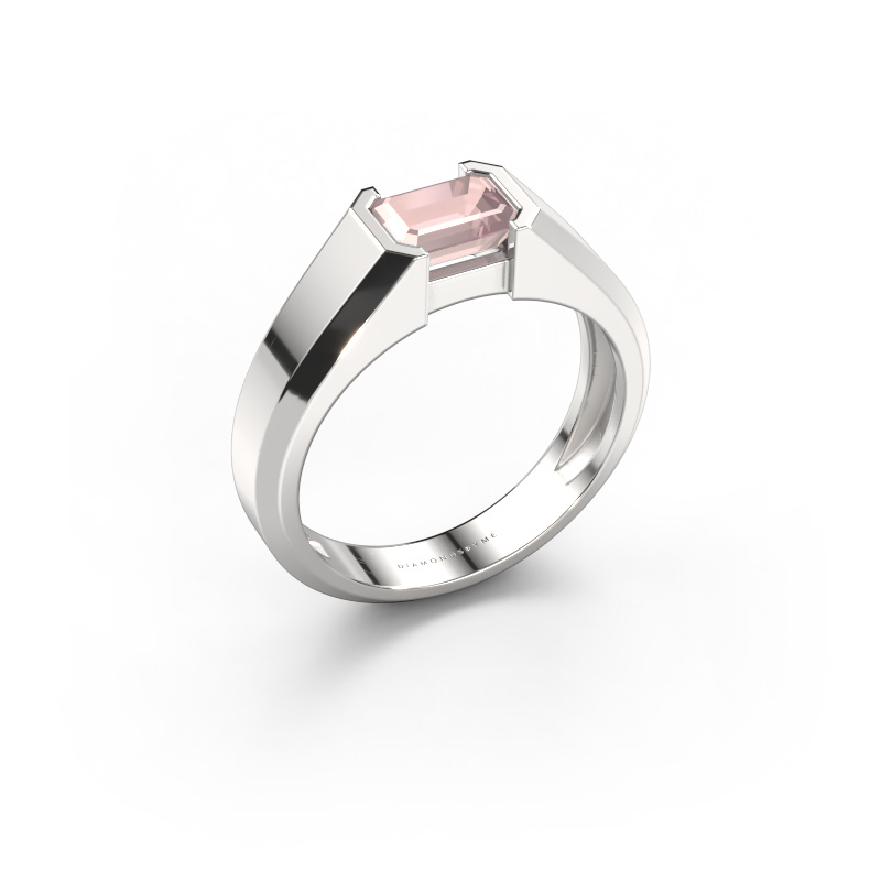 Image of Men's ring Rick 585 white gold Morganite champagne 7x5 mm