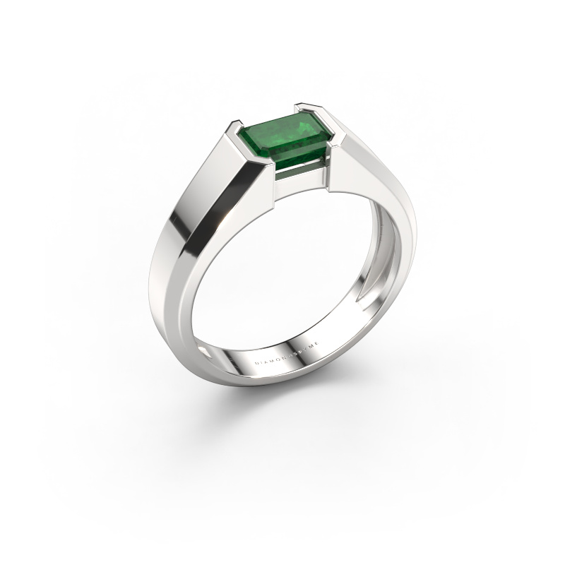 Bild von Herrenring Rick 950 Platin Smaragd 7x5 mm