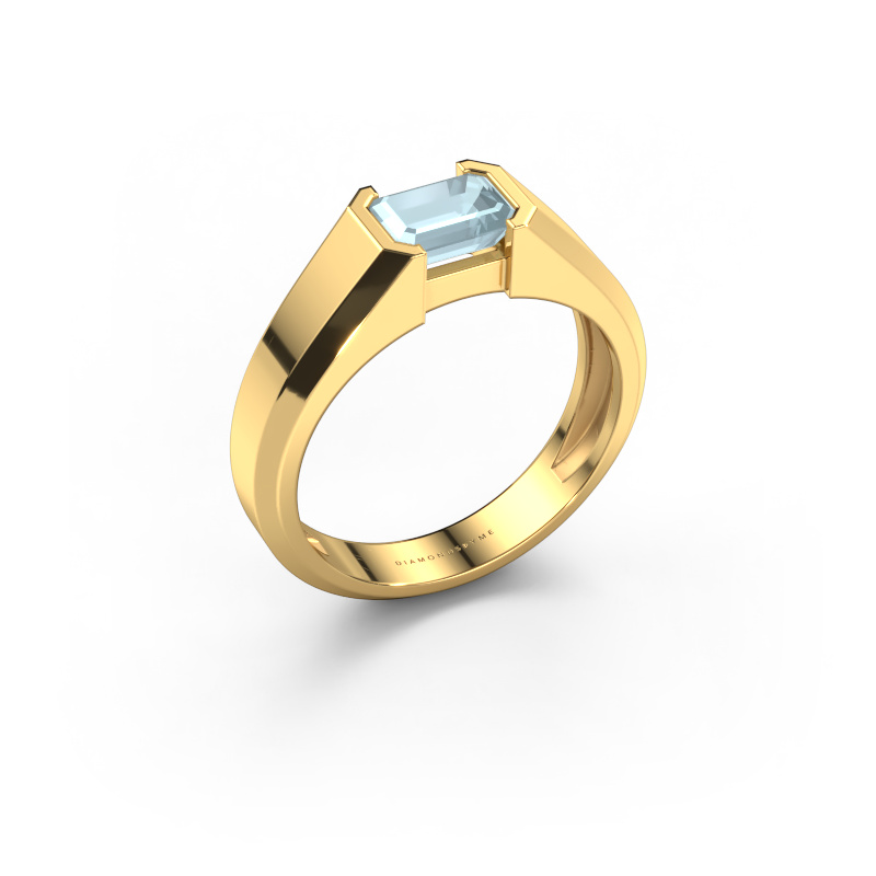 Image of Men's ring Rick 585 gold Aquamarine 7x5 mm