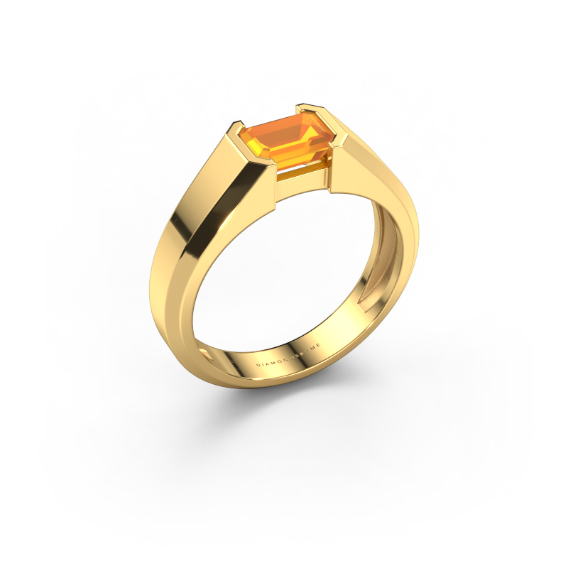Image of Men's ring Rick 585 gold Citrin 7x5 mm