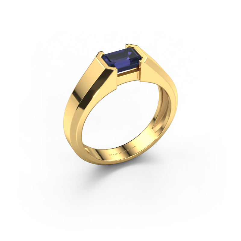 Image of Men's ring Rick 585 gold Sapphire 7x5 mm