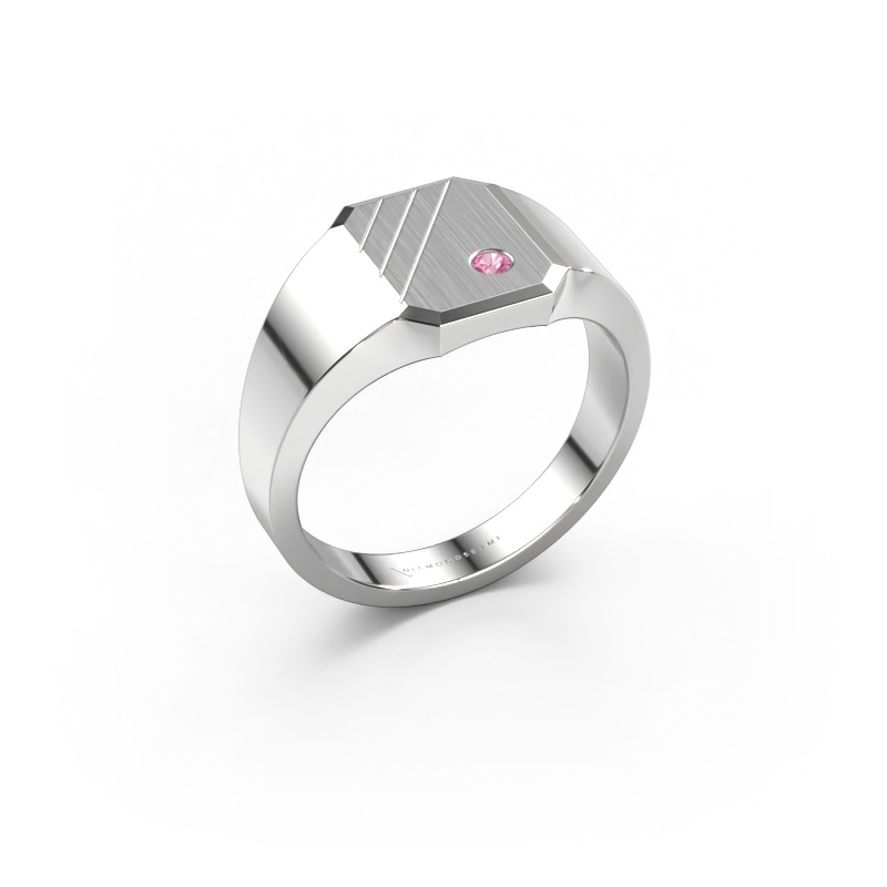 Bild von Siegelring Patrick 1 950 Platin Pink Saphir 2 mm