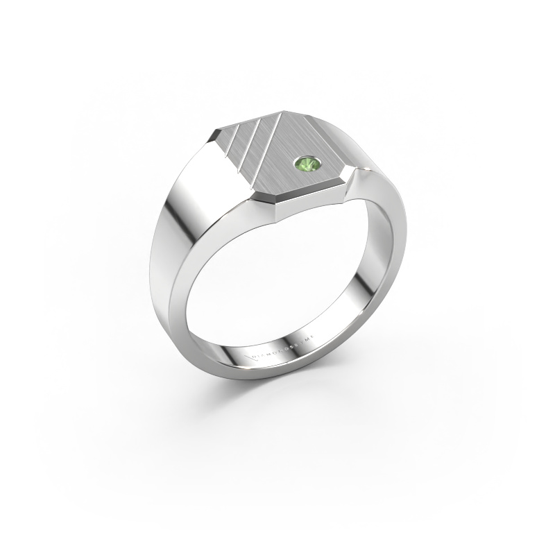 Image de Chevalière Patrick 1 950 platine Vert tourmaline 2 mm