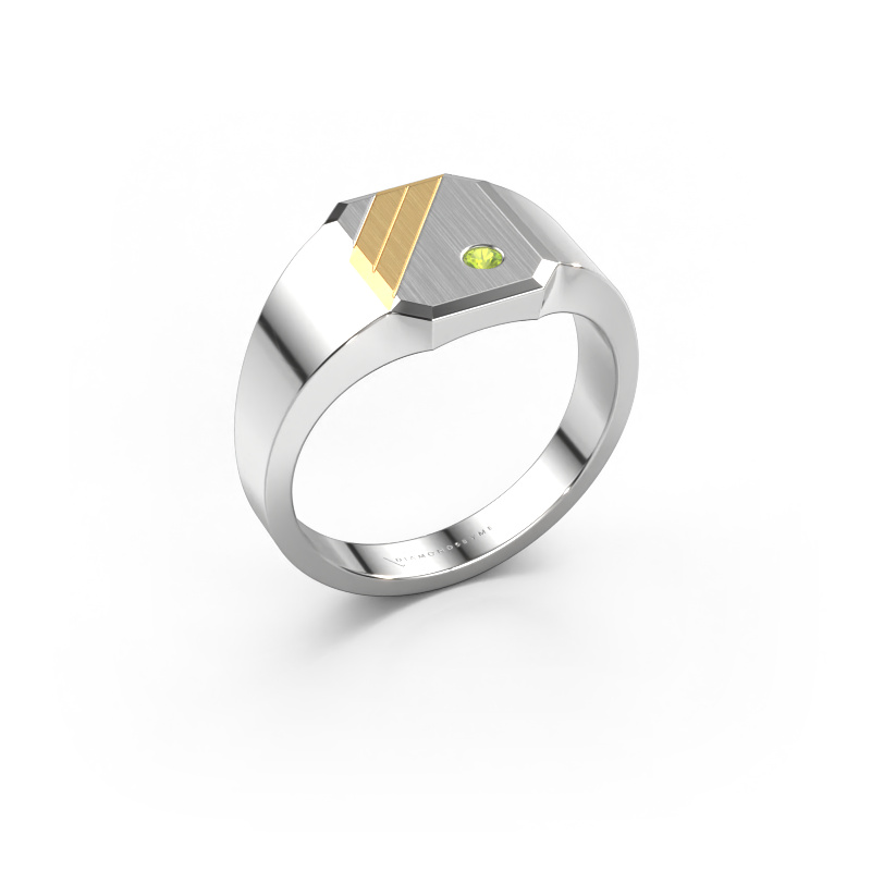 Bild von Siegelring Patrick 1 585 Weißgold Peridot 2 mm