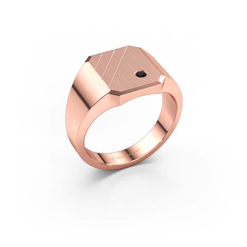 Bild von Siegelring Patrick 2 585 Roségold Schwarz Diamant 0.036 crt