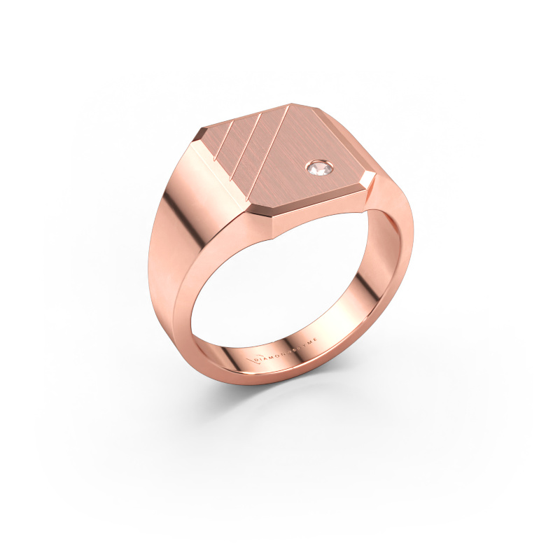 Immagine di Anello chevalier Patrick 2 585 oro rosa Morganite champagne 2 mm