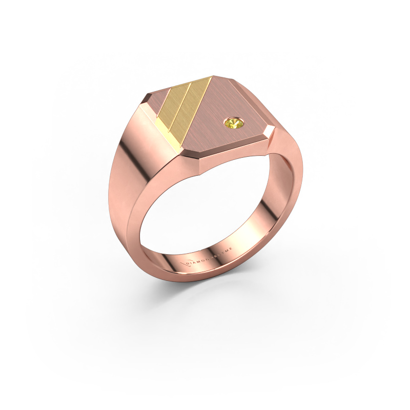 Bild von Siegelring Patrick 2 585 Roségold Gelb Saphir 2 mm