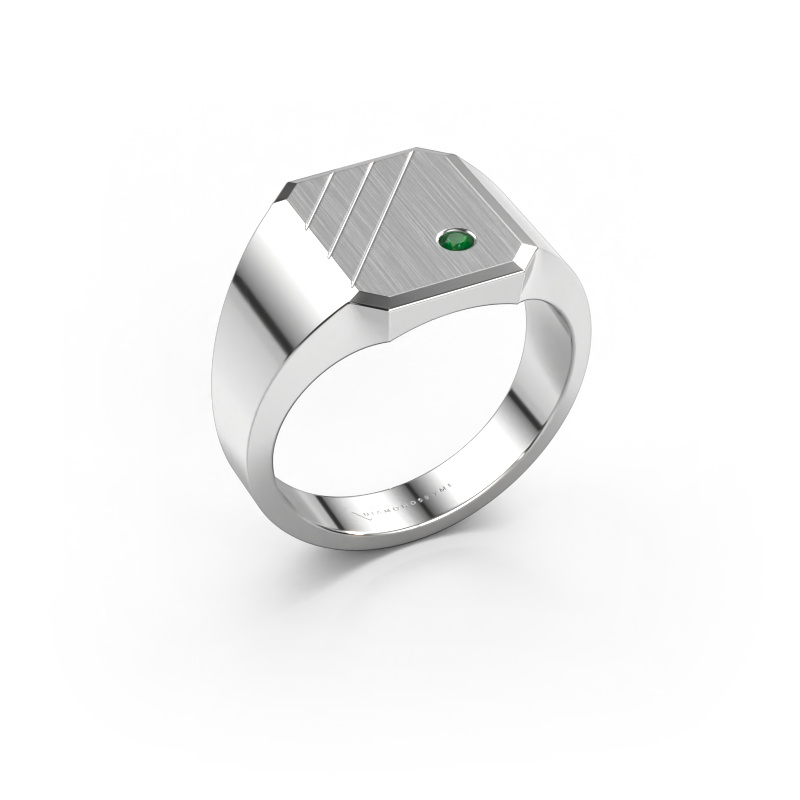 Bild von Siegelring Patrick 2 950 Platin Smaragd 2 mm