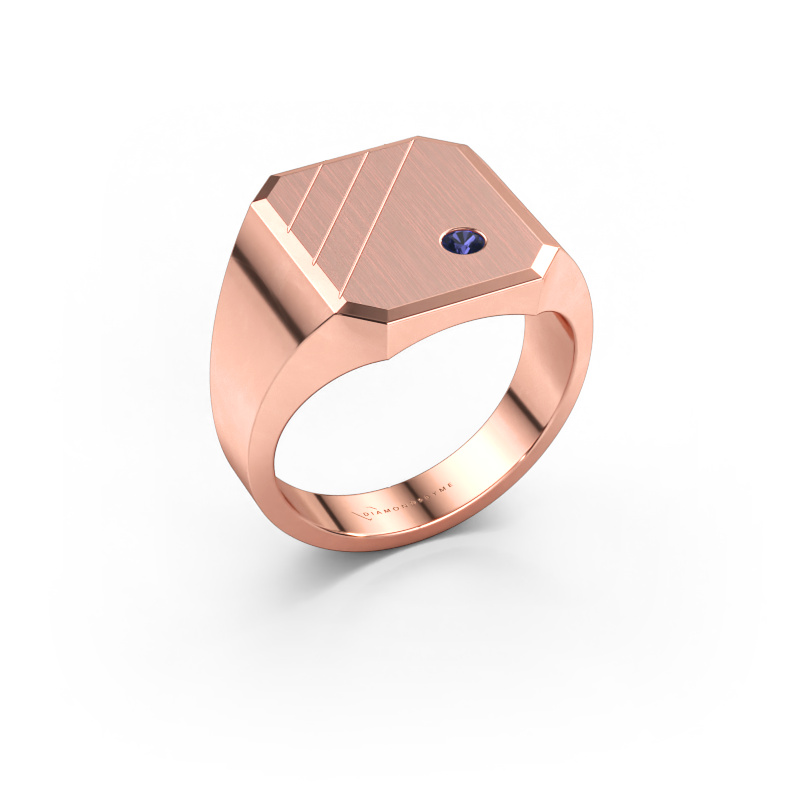 Image de Chevalière Patrick 3 585 or rose Saphir 2.5 mm