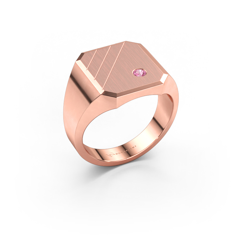 Bild av Signetring Patrick 3 585 roséguld Rosa safir 2.5 mm