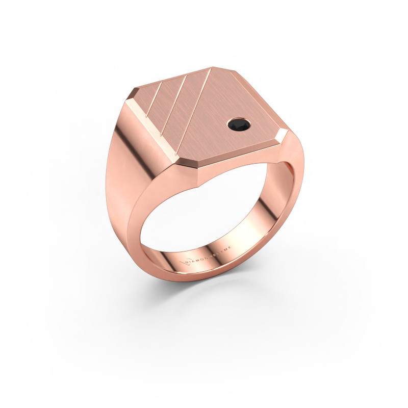 Bild von Siegelring Patrick 4 585 Roségold Schwarz Diamant 0.072 crt