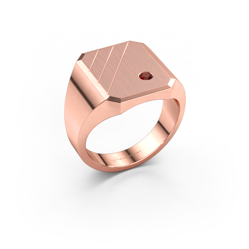 Bild von Siegelring Patrick 4 585 Roségold Granat 2.5 mm