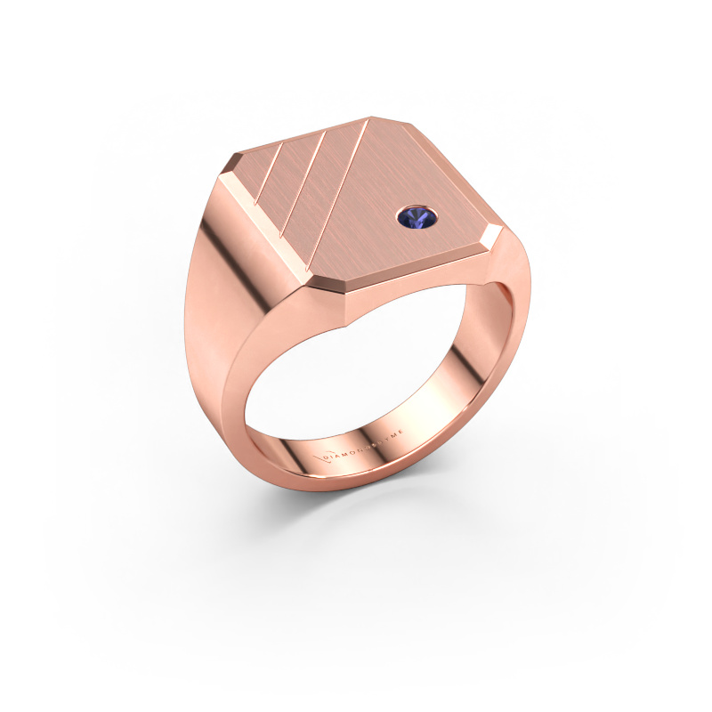 Image de Chevalière Patrick 4 585 or rose Saphir 2.5 mm