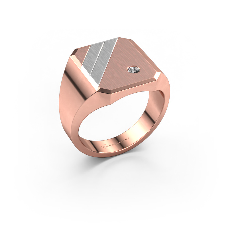 Image of Signet ring Patrick 4 585 rose gold Zirconia 2.5 mm