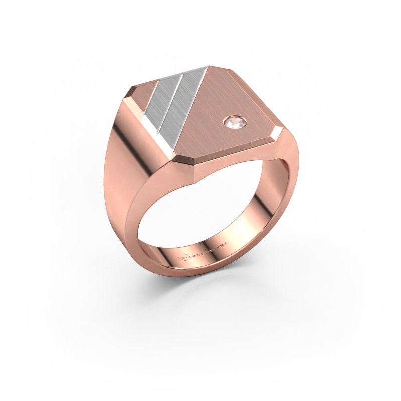 Image of Signet ring Patrick 4 585 rose gold Morganite champagne 2.5 mm