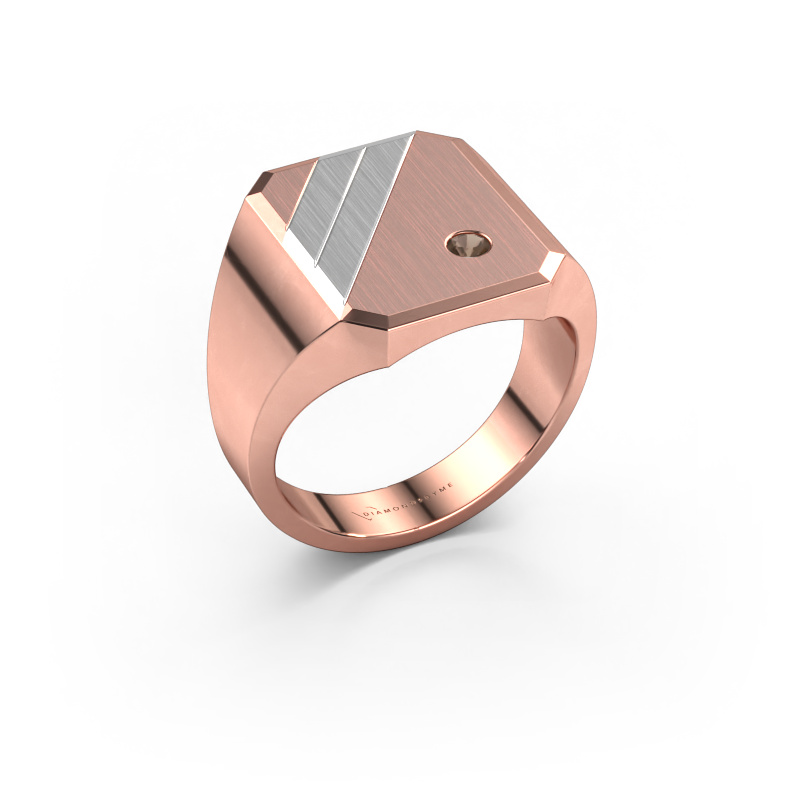 Image de Chevalière Patrick 4 585 or rose Quartz fumé 2.5 mm