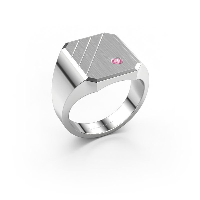 Bild von Siegelring Patrick 4 950 Platin Pink Saphir 2.5 mm