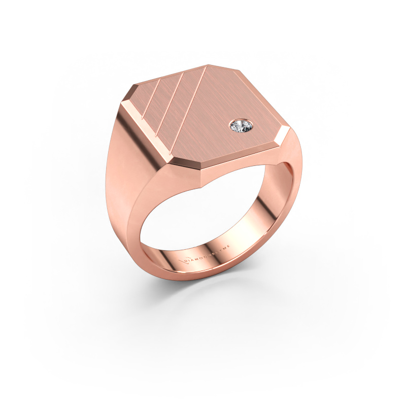 Image de Chevalière Patrick 5 585 or rose Zircone 2.5 mm