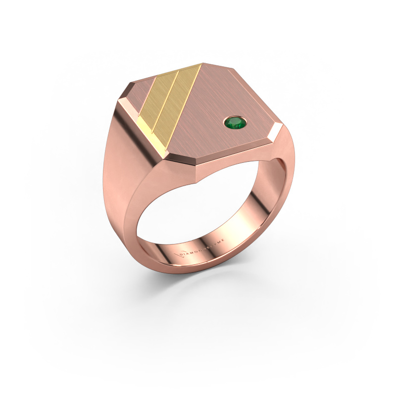 Bild von Siegelring Patrick 5 585 Roségold Smaragd 2.5 mm