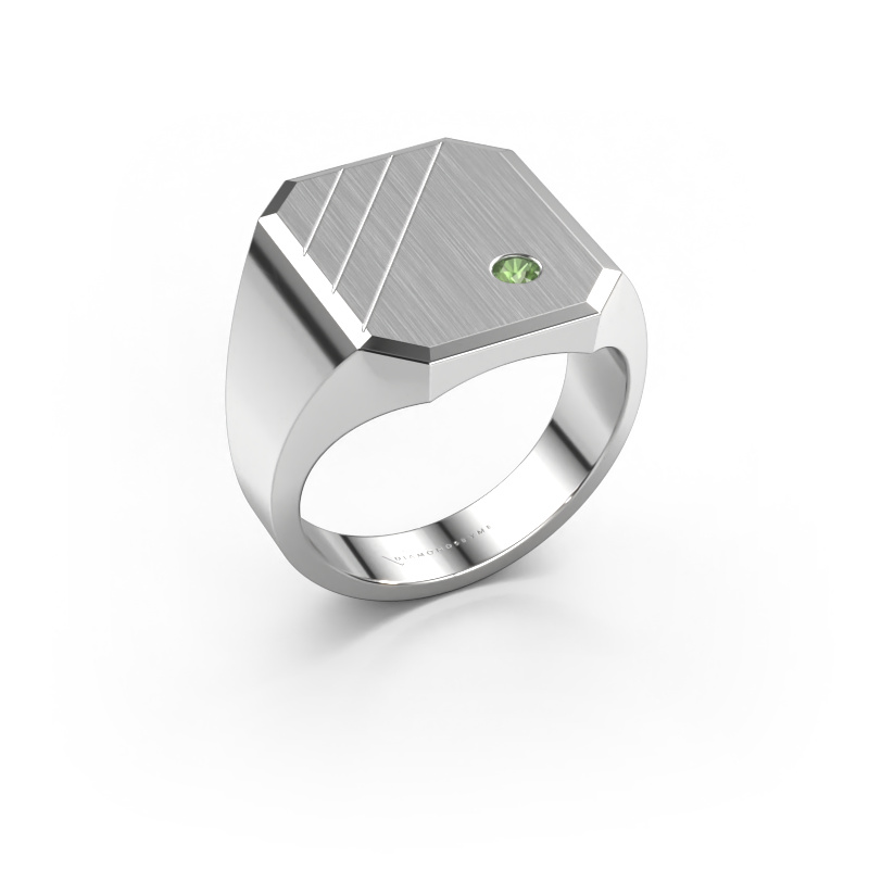 Image de Chevalière Patrick 5 950 platine Vert tourmaline 2.5 mm