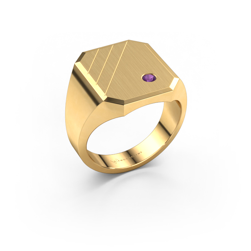 Image of Signet ring Patrick 5 585 gold Amethyst 2.5 mm