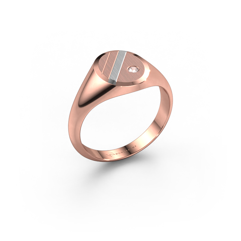 Bild von Pinky Ring Wesley 1 585 Roségold Morganit Champagner 2 mm
