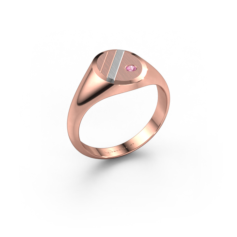 Bild von Pinky Ring Wesley 1 585 Roségold Pink Saphir 2 mm