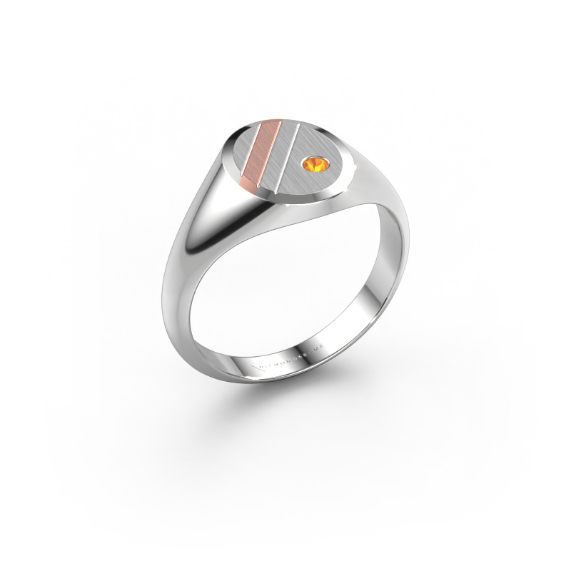 Bild von Pinky Ring Wesley 1 585 Weißgold Citrin 2 mm