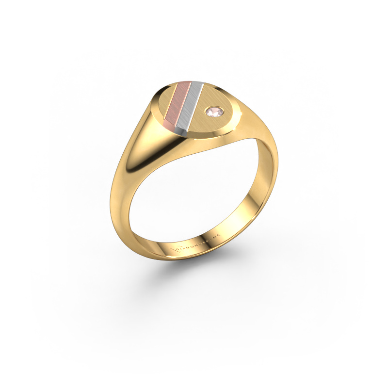 Image of Pinky ring Wesley 1 585 gold Morganite champagne 2 mm