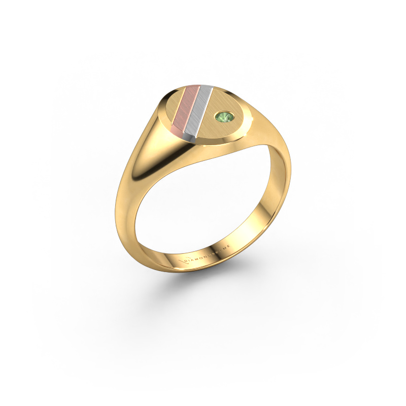 Bild von Pinky Ring Wesley 1 585 Gold Turmalin grün 2 mm