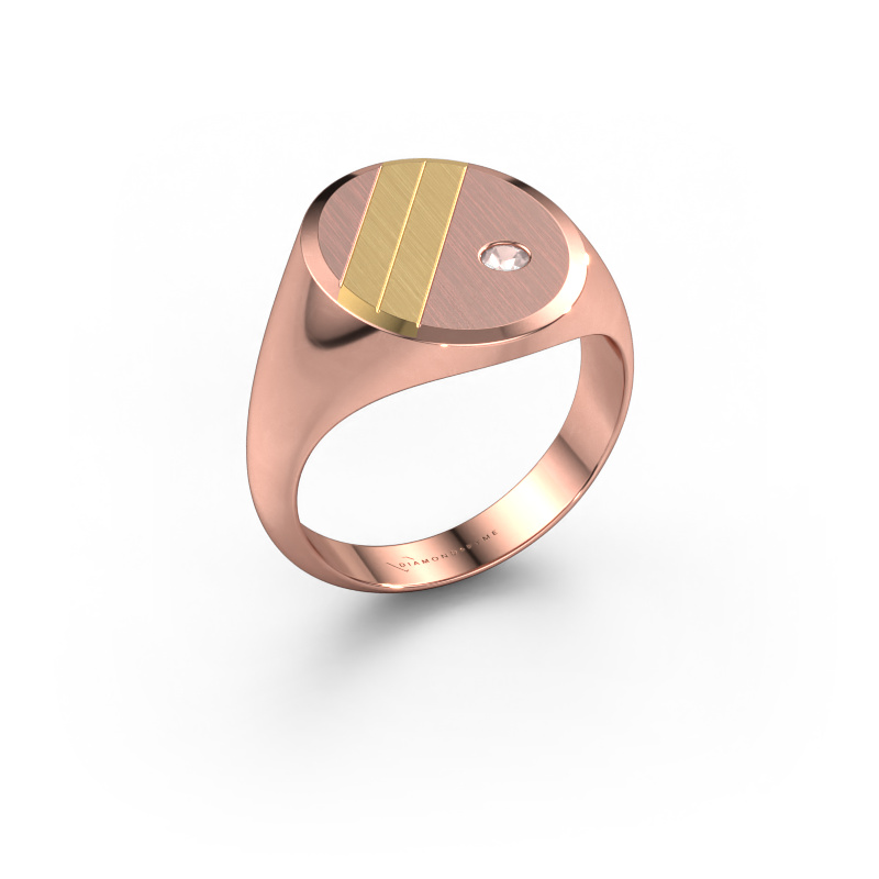 Image of Signet ring Wesley 4 585 rose gold Morganite champagne 2.5 mm