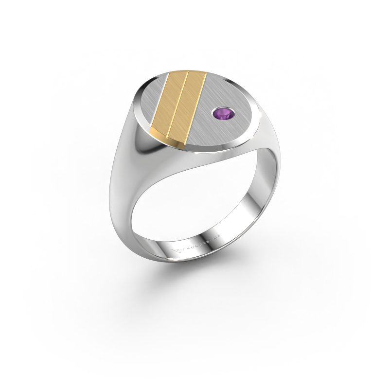 Bild von Siegelring Wesley 4 585 Weißgold Amethyst 2.5 mm