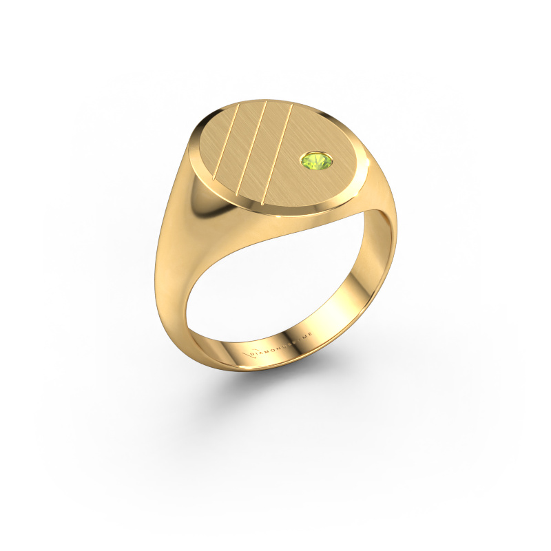 Image de Chevalière Wesley 4 585 or jaune Péridot 2.5 mm