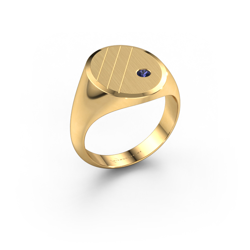 Image of Signet ring Wesley 4 585 gold Sapphire 2.5 mm